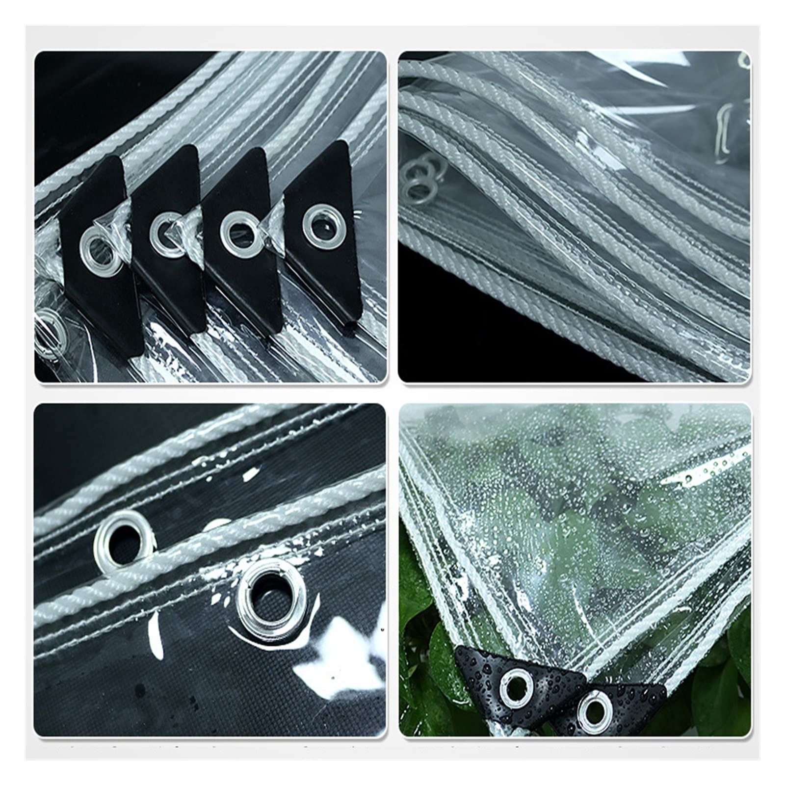 Strapazierfähige, transparente PVC-Plane, 5 x 2 m, verdickte Outdoor-Leinwand für Wind- und Regenschutz, wasserdichte Plane, perfekt für Camping-Abdeckungen und Gehege
