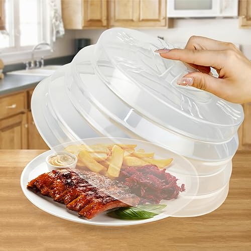 Cubierta de silicona para salpicaduras de microondas de 11.8 pulgadas, altamente transparente, sin BPA, plegable, no tóxica, para placa de
