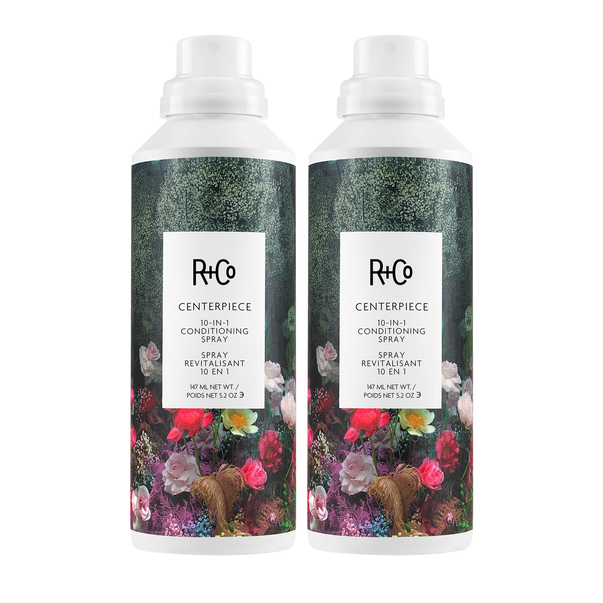 R+Co CENTERPIECE 10-In-One Elixir Spray 2 Pack – Multi-Tasking Hair Treatment – Adds Shine, Hydration, Heat Protection & Frizz Control for All Hair Types