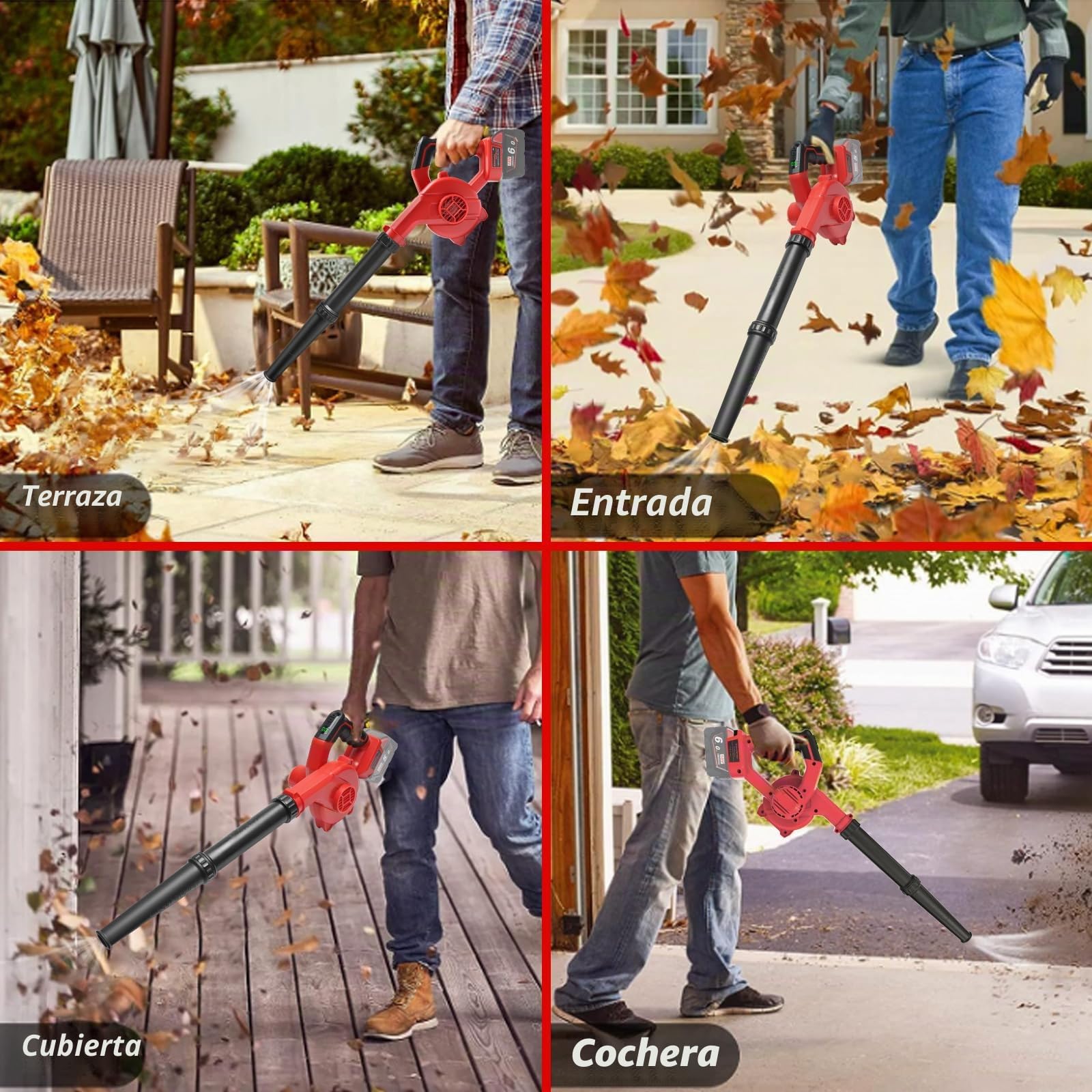 Powarobor Soffiatore per Foglie Senza Fili Compatibile con Milwaukee M18 18V, Batteria agli Ioni di Litio da 18V 5,0Ah Inclusa