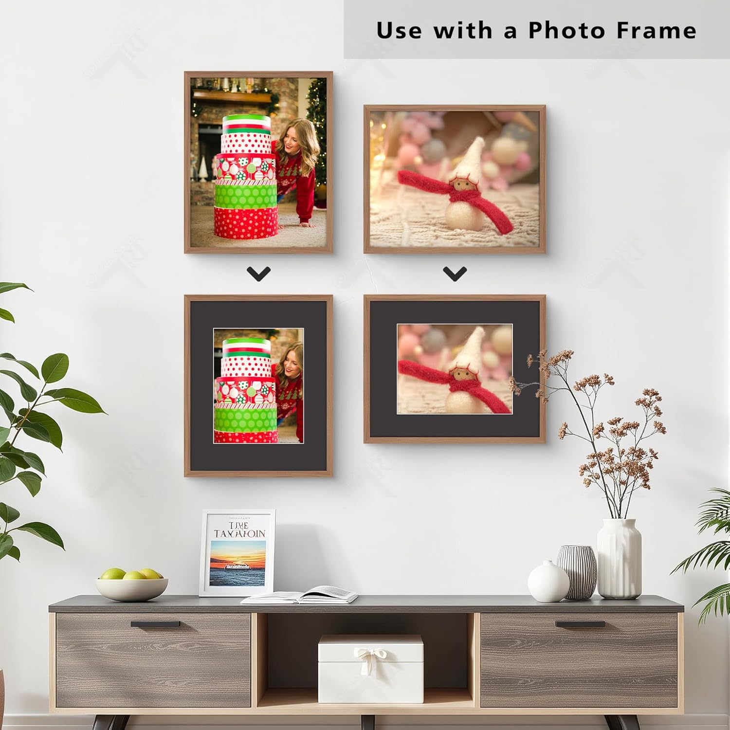 Golden State Art, Pack of 10, 16x20 Classic Black Picture Mats with White Core Bevel Edge for 11x14 Pictures - 4 Ply Thickness