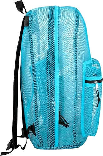 Miniatura 4 de Mochilas de malla transparente para niños en la escuela, playa, viajes, mochila de malla transparente con correas acolchadas, Azulclaro, Viajar