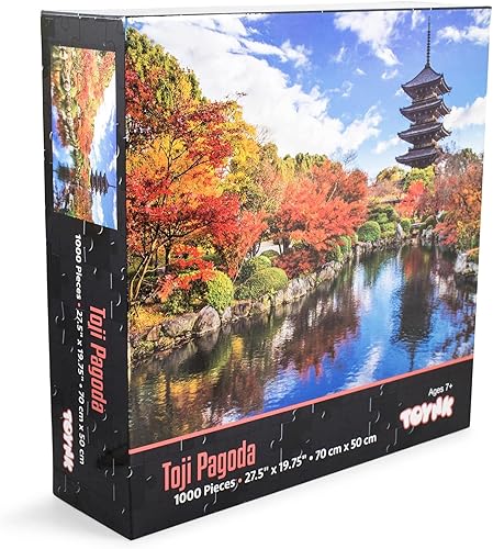Miniatura 2 de Toji Pagoda Buddhist Temple Japonés Hito Rompecabezas para adultos y niños Rompecabezas difícil de 1000 piezas Teaser interactivo de cerebro,