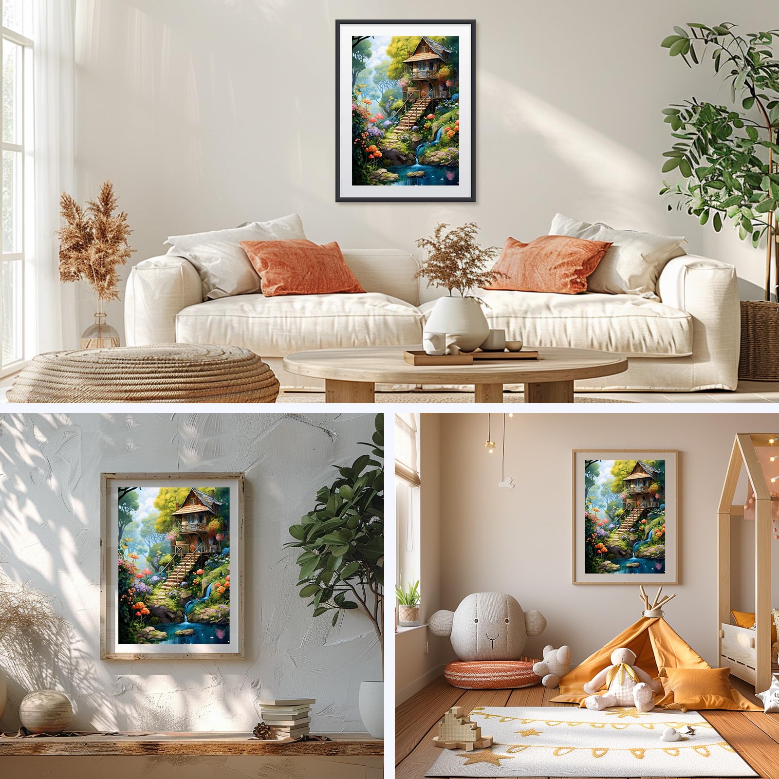 Diamond Painting Paysage de rivière de montagne,DIY 5D Broderie Diamant,Peinture Diamant pour Adultes Enfants,Diamond Painting Kit,Puzzle Diamant Strass Complet,Décor Maison Artisanat 40x80cm/16x31in