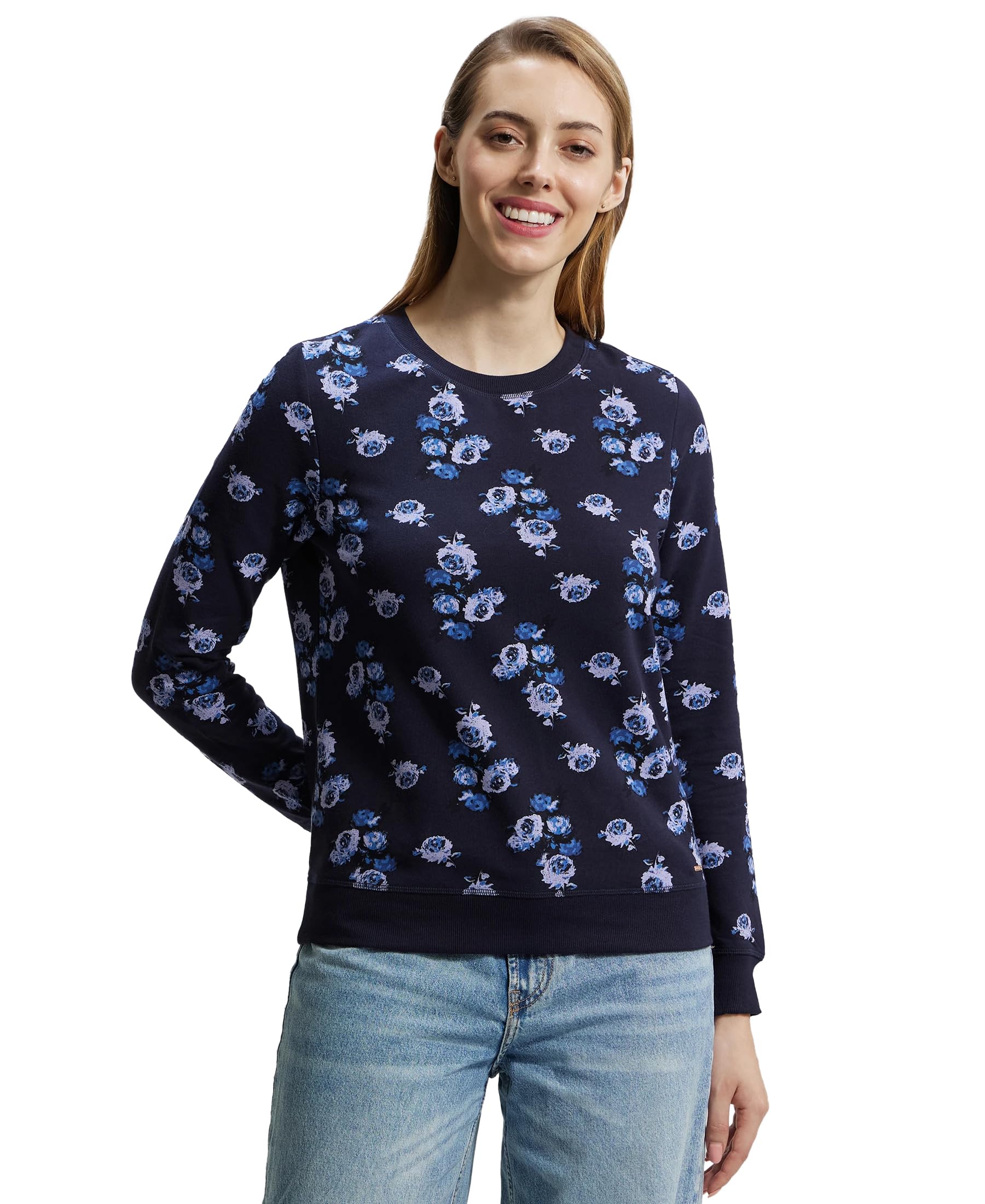 jockey AW68 Women's Super Combed Cotton Elastane Stretch French Terry Fabric Printed Sweatshirt with Ribbed Cuffs-picture-25