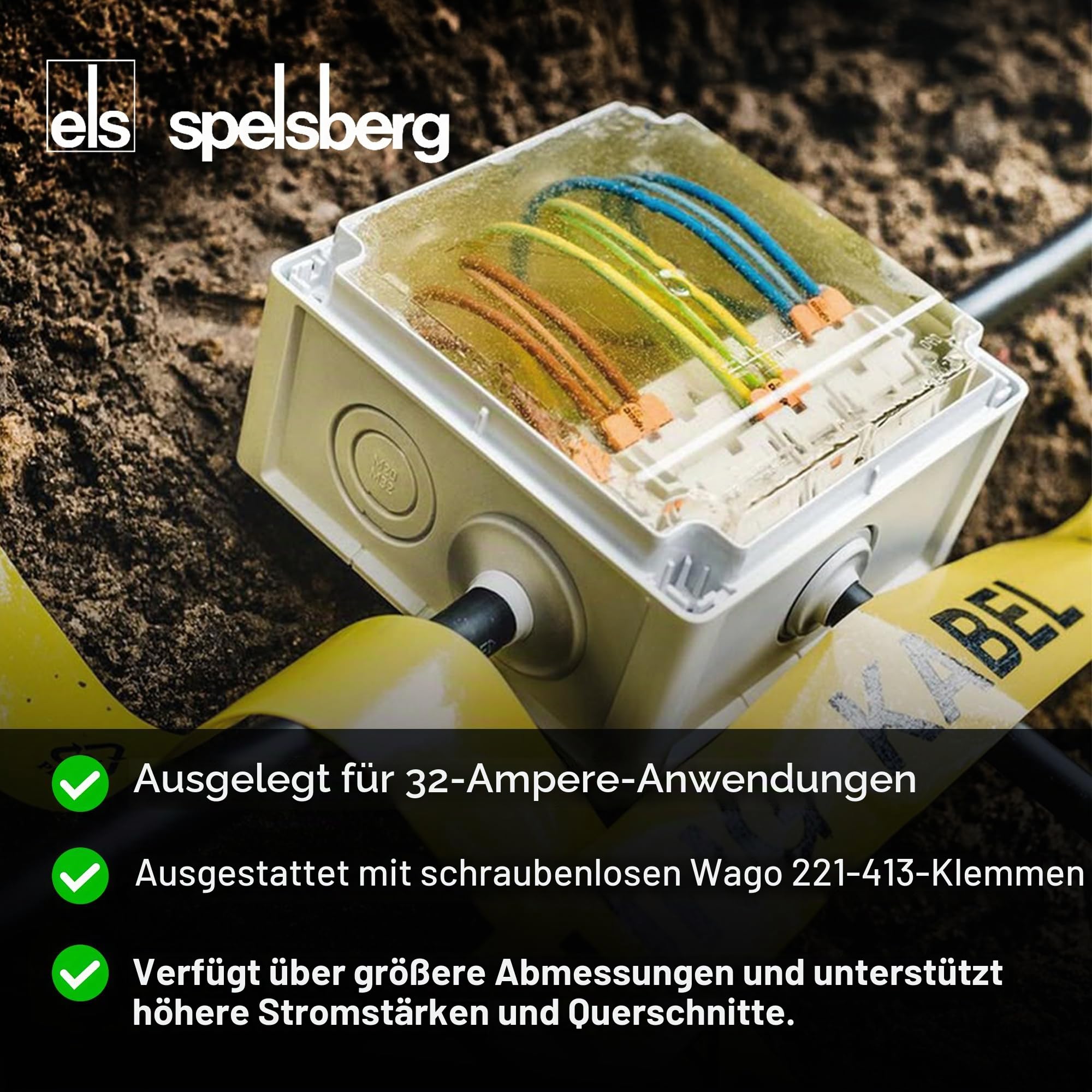Spelsberg Abzweigkasten Abox Pro XT SLK-4², IP68, für Erdreich, inkl. Gießharz
