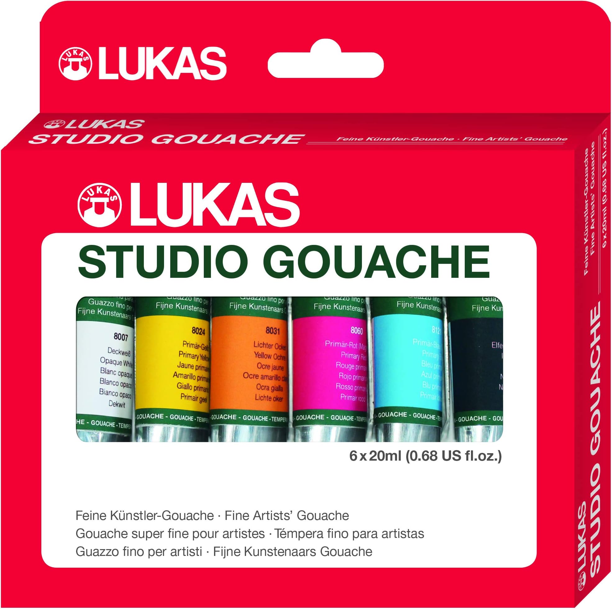 Lukas Gouache Art & Design 6 x 20 ml Set Finest Künstler Gouache