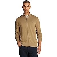 Tommy Hilfiger Uomo Pullover con Cerniera Essential Cotton Zip Thru Collo alla Coreana