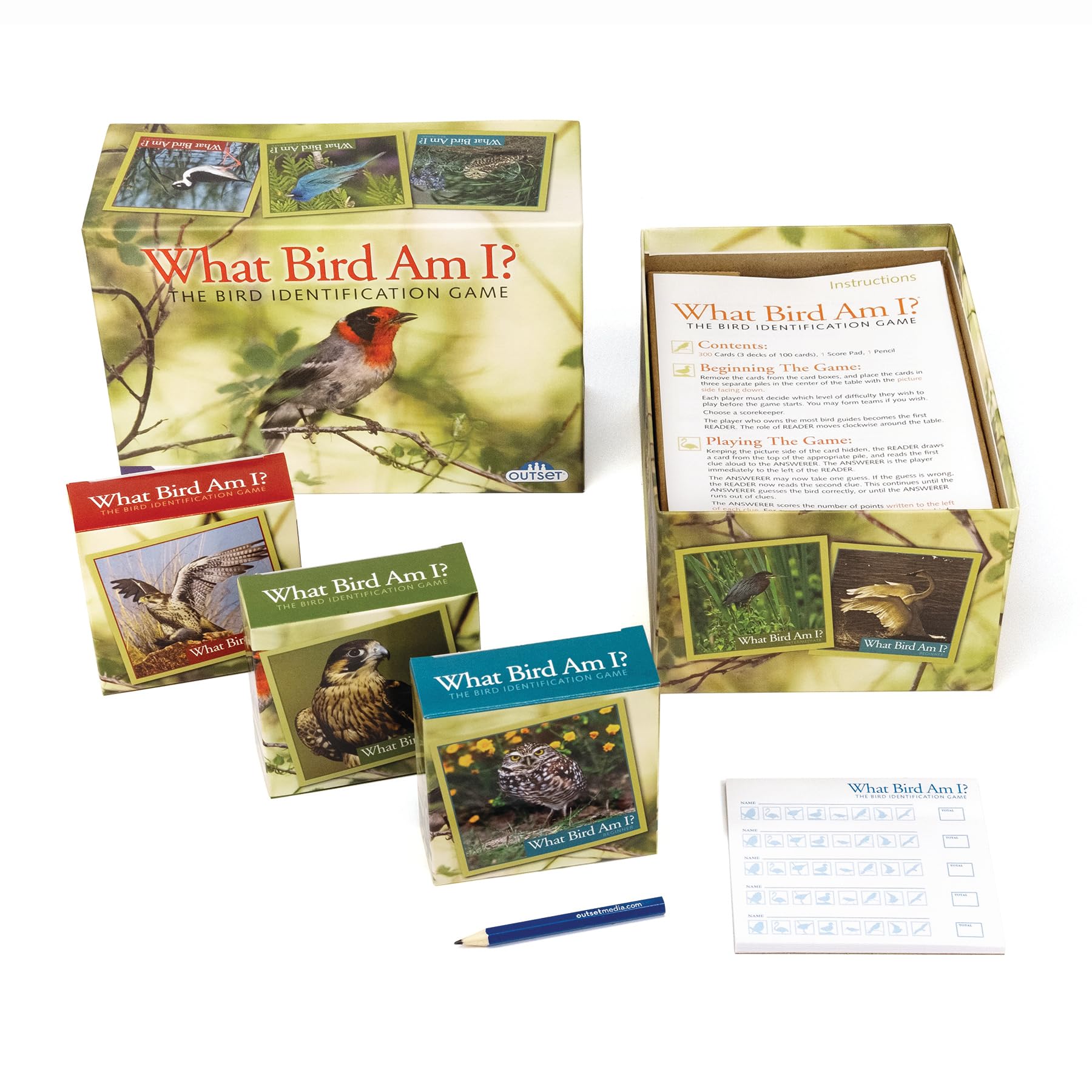 Outset Media What Bird Am I? - The Bird Identification Game - Contains 300 Cards for 2 or More Players Ages 14 and up
