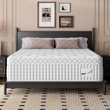 Yesido King Mattress 14 Inch Hybrid, Cooling Gel Foam & Coils, Medium Firm