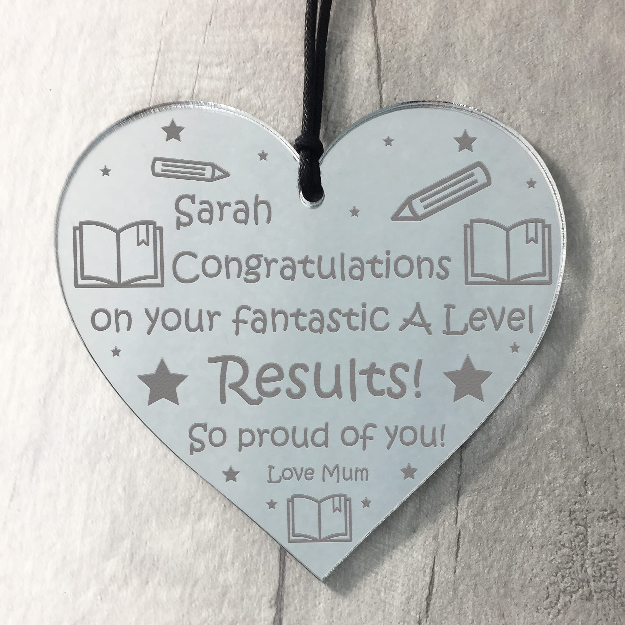 Red Ocean Red Personalised Congratulations Gift A Level Results Leaving Gift Heart Daughter Son Gift