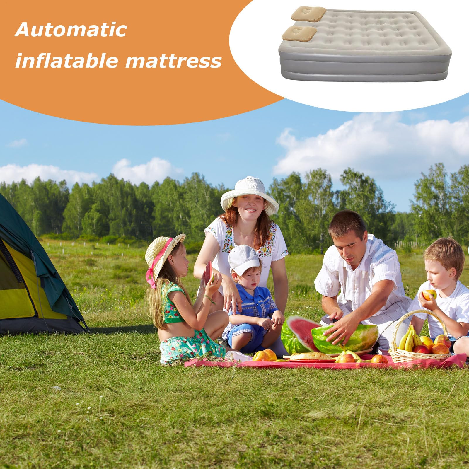 Colchón De Aire Hinchable Colchoneta Inflable Portátil Individual para