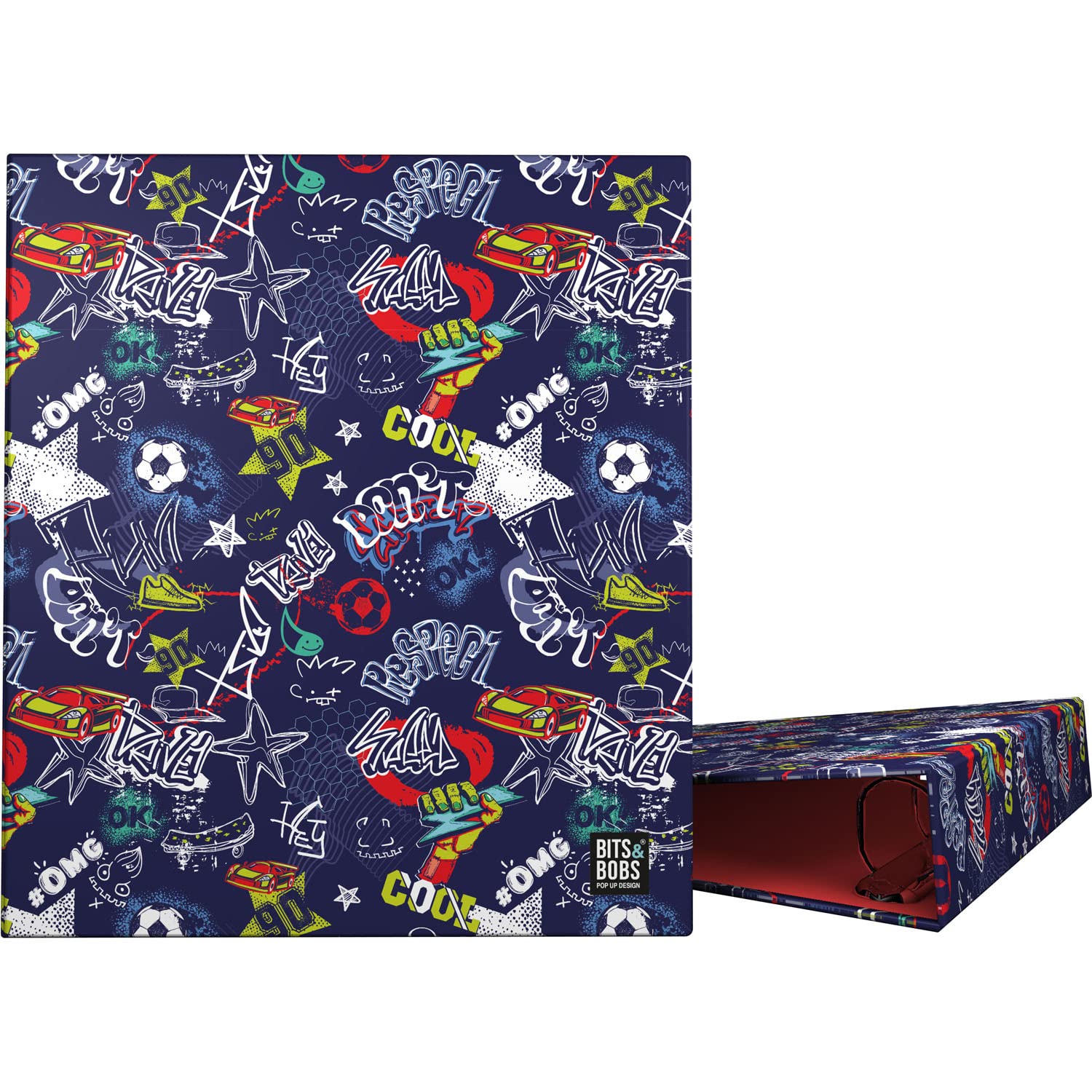 Grafoplás | A4 File Binder | 4 Mixed Rings 40 mm | Bits & Bobs Pop Up Desing Collection | Star | FSC Certified