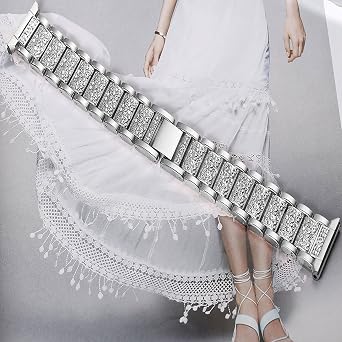 Lamshaw 22mm ジュエリー キラキラ ダイヤモンド メタル ドレッシーストラップ アクセサリー スポーツバンド 男女兼用 シチズン CZスマートタッチスクリーン Gen 2 カジュアル 41mm スポーツ 44mm CZ スマートハイブリッド Gen 2 スポーツスマートウォッチに対応