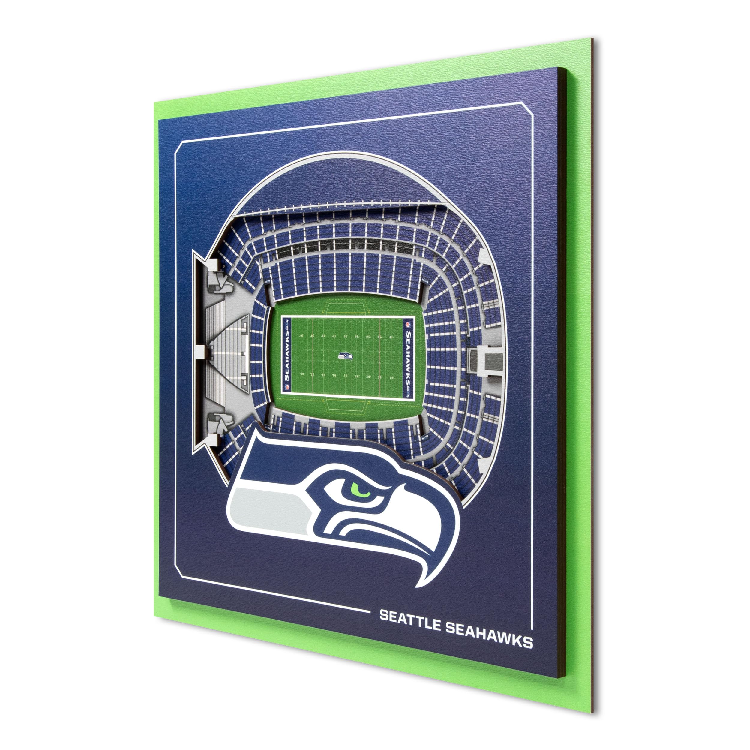 YouTheFan Officially-licensed NFL Seattle Seahawks Stadium Series 3D Wall Art - multi-layer team stadium replica, detailed sports fan gift, indoor decor