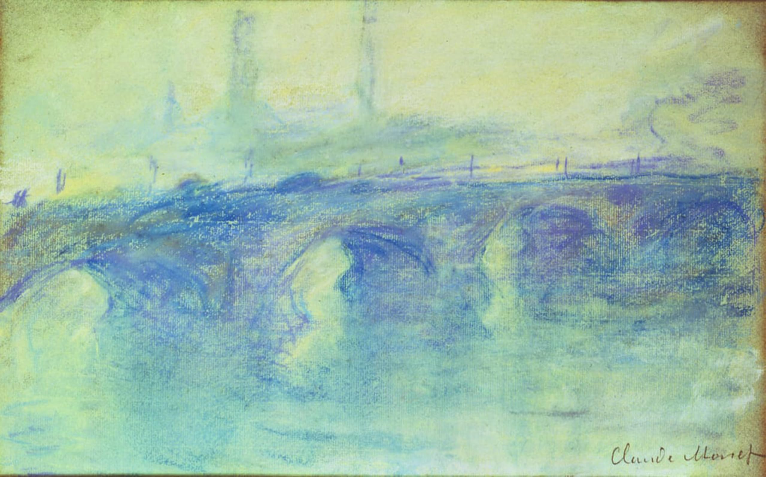 POSTERIIk Vintage Art Print Images Pictures Print Waterloo Bridge by Claude Monet Modern Colour Posters for Office Home Decor 60x90cm