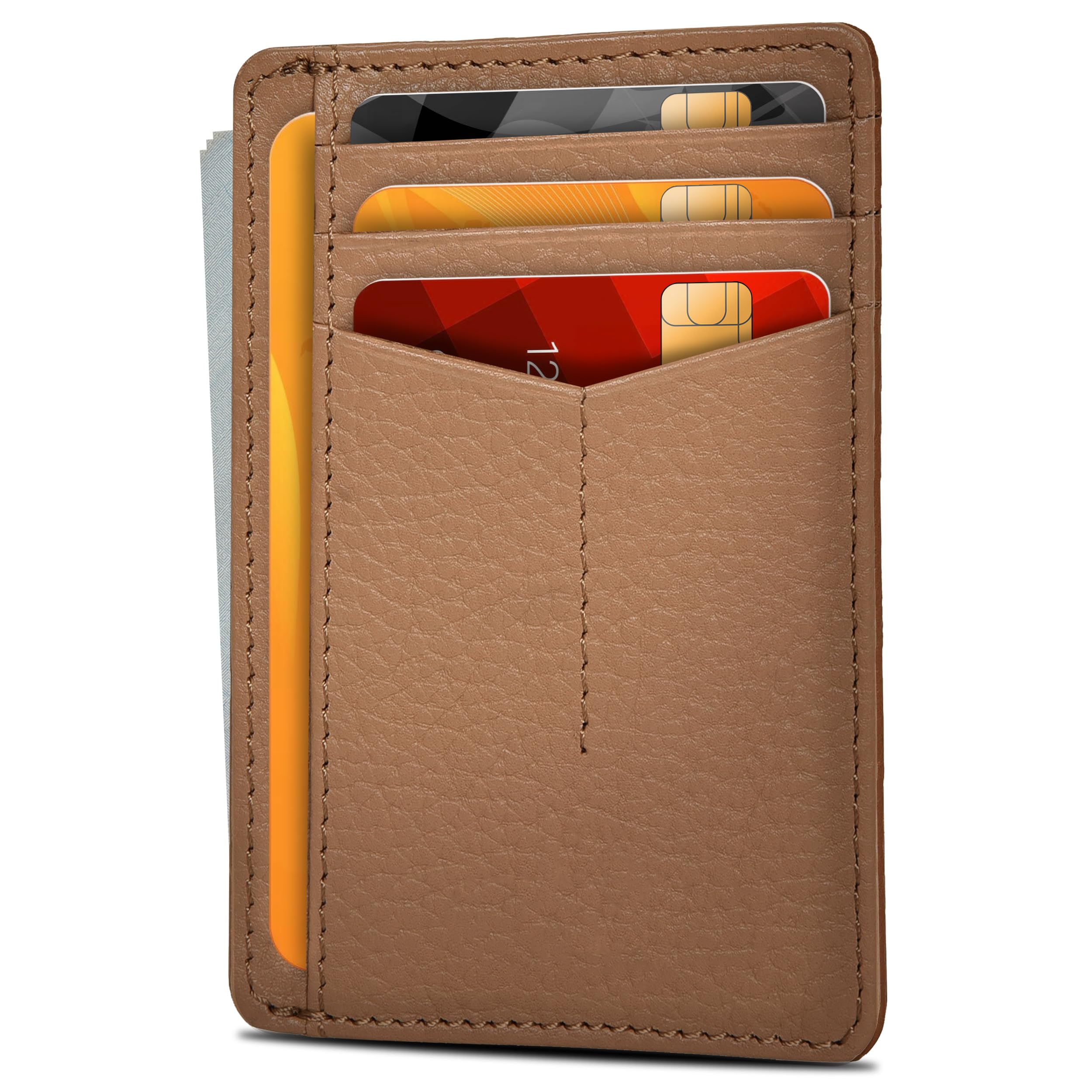 Oak Leathers Leather Wallet for Men & Women - RFID Wallet Slim Credit Card Holder 1 ID Window Thin Wallets Front Pocket