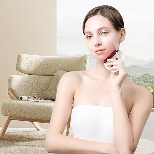 Miniatura 6 de Herramientas faciales de raspado, calefacción por vibración de 12 niveles, masajeador facial, masajeador de drenaje linfático, masajeador de