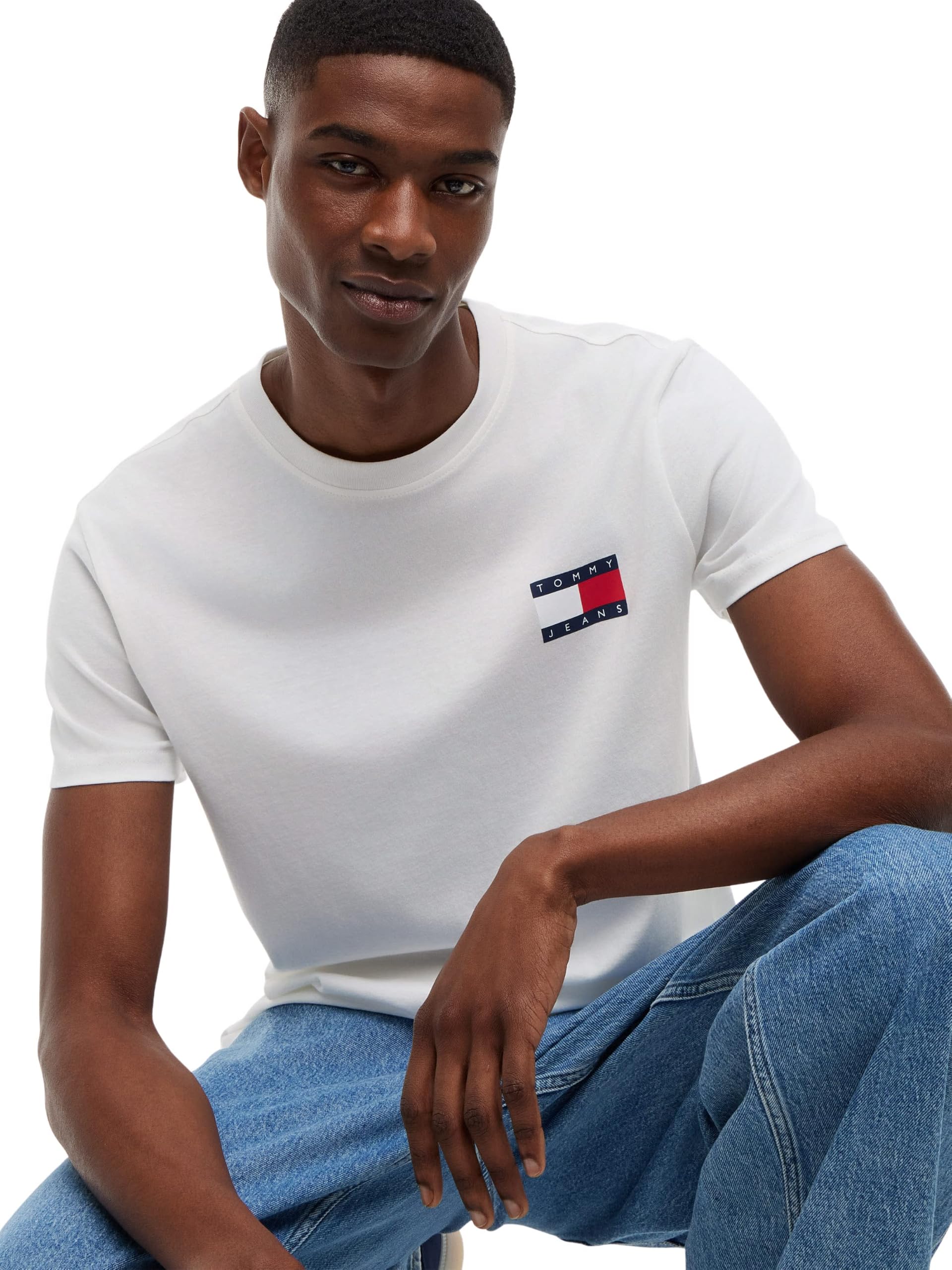 Tommy Jeans Tjm Slim 2pack Ess Flag Tee Extdm0dm22143 Magliette Uomo (Pacco da 2)