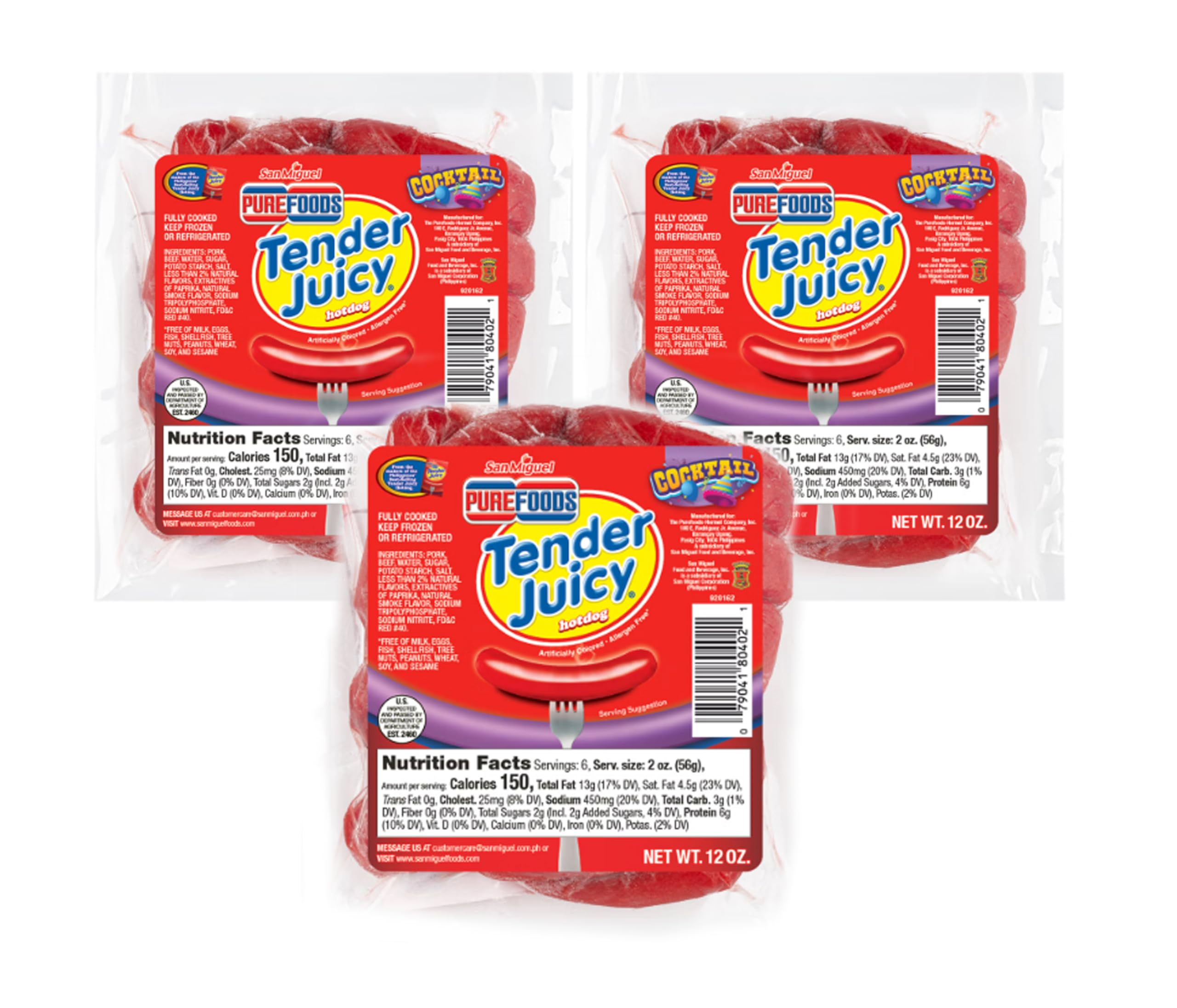 その他 PUREFOODS Tender Juicy (Marine Marine) Amazon.com: Purefoods Tender Juicy Hotdog Cocktail bite size, 3