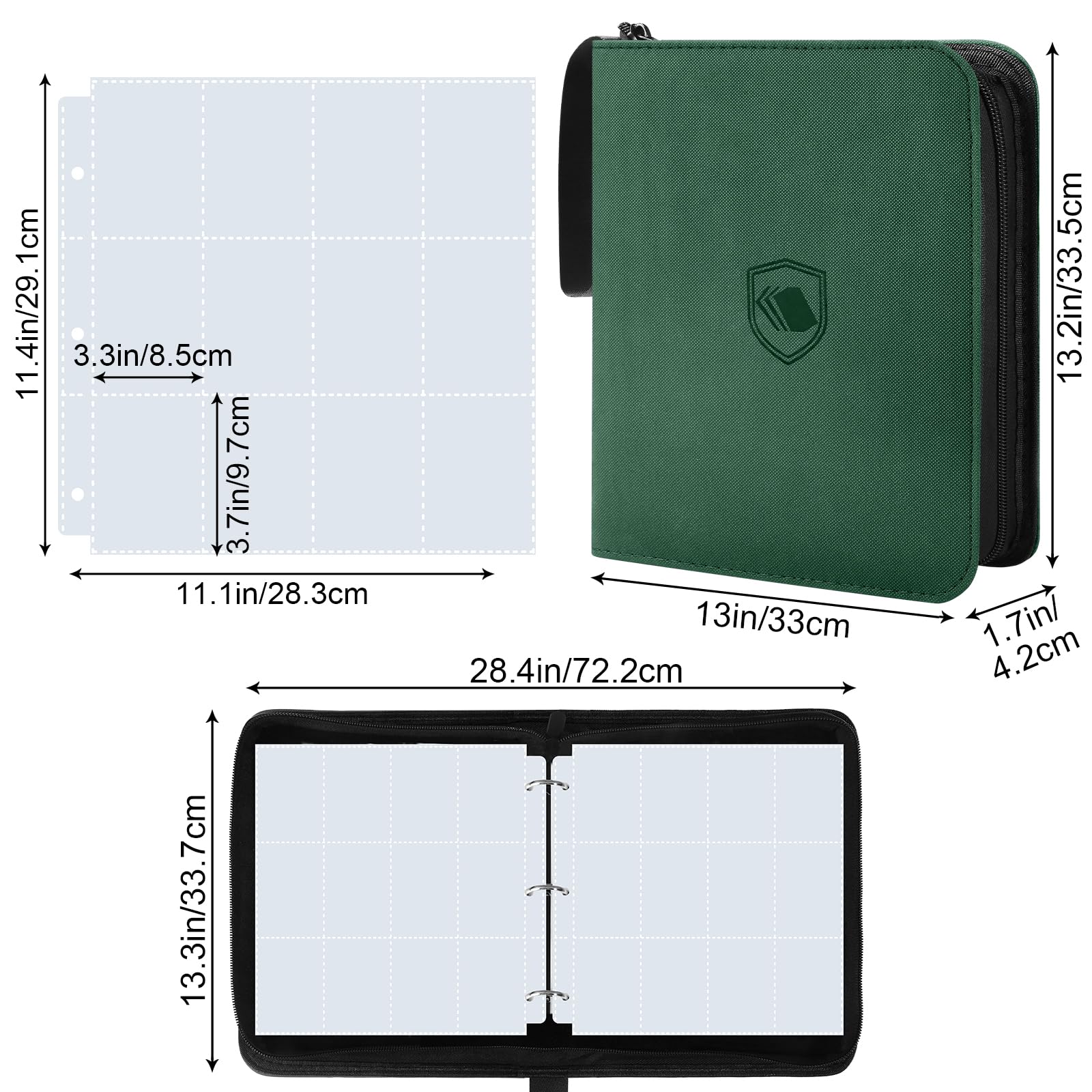 Amazon.com: 1200 Pockets Trading Card Binder, PU Cover Zipper Card  Collection Album, Sturdy Card Folder Holder for MTG, TCG, Game Cards,  Sports Cards : Toys & Games