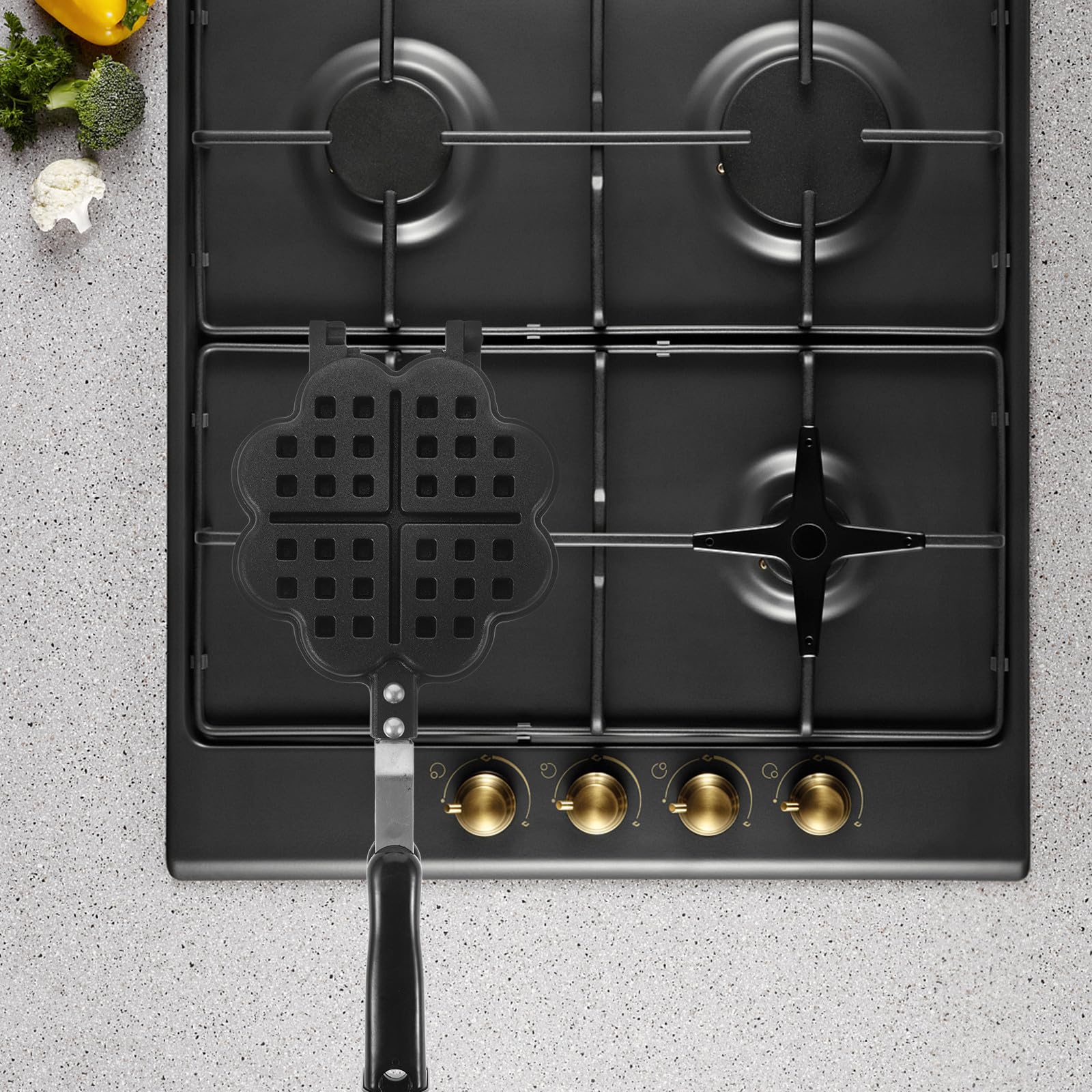 BESPORTBLE Macchina per Waffle Antiaderente Doppia Faccia Stampo per Torta e Waffle Resistente al Calore Utensile da Cucina Lavabile per Preparazioni Casalinghe di Pane e Dolci