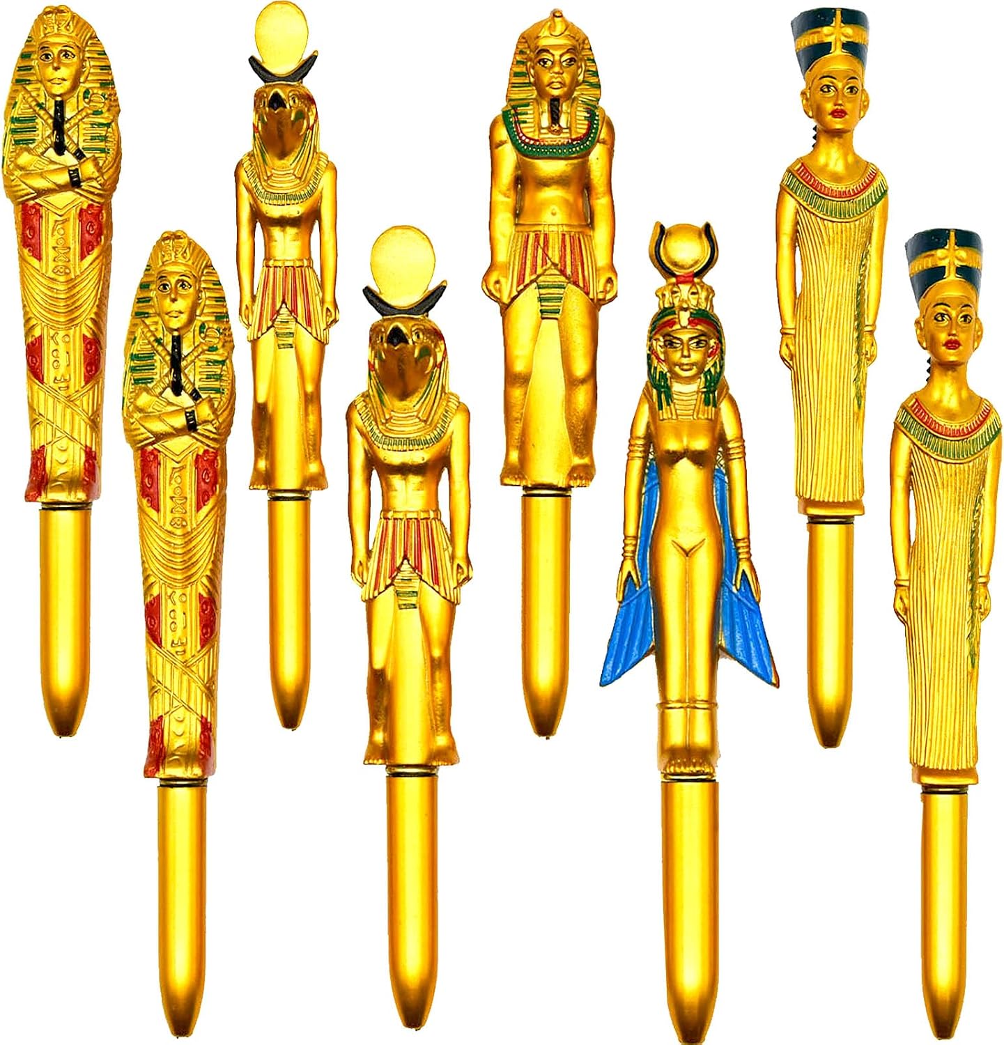 15 PCS Novelty Egyptian Pharaoh Pens Egypt Ballpoint Pen Blue Ink