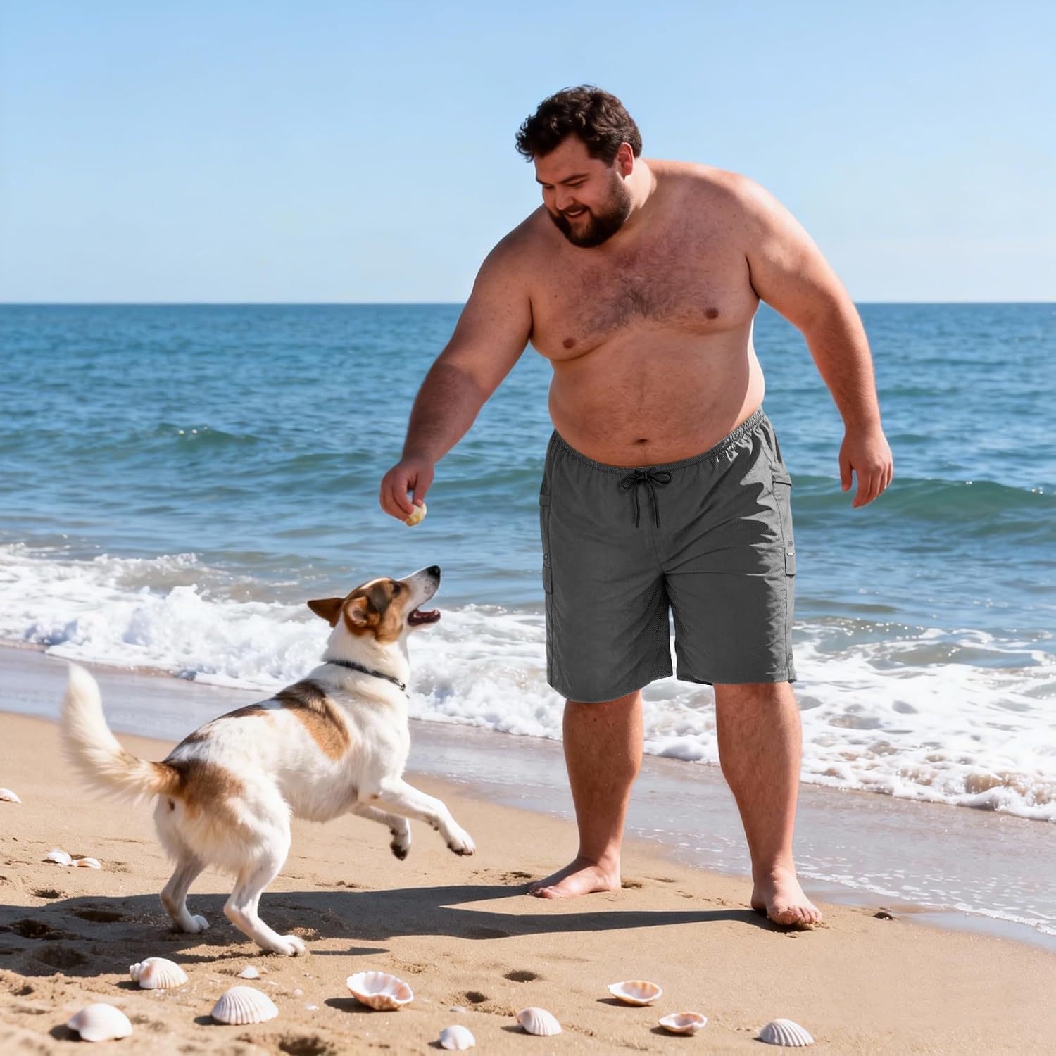Big and Tall Men's Swim Trunk with Compression Liner 10'' Quick Dry Zipper Pockets 2 in 1 Board Shorts, 3XL-7XL