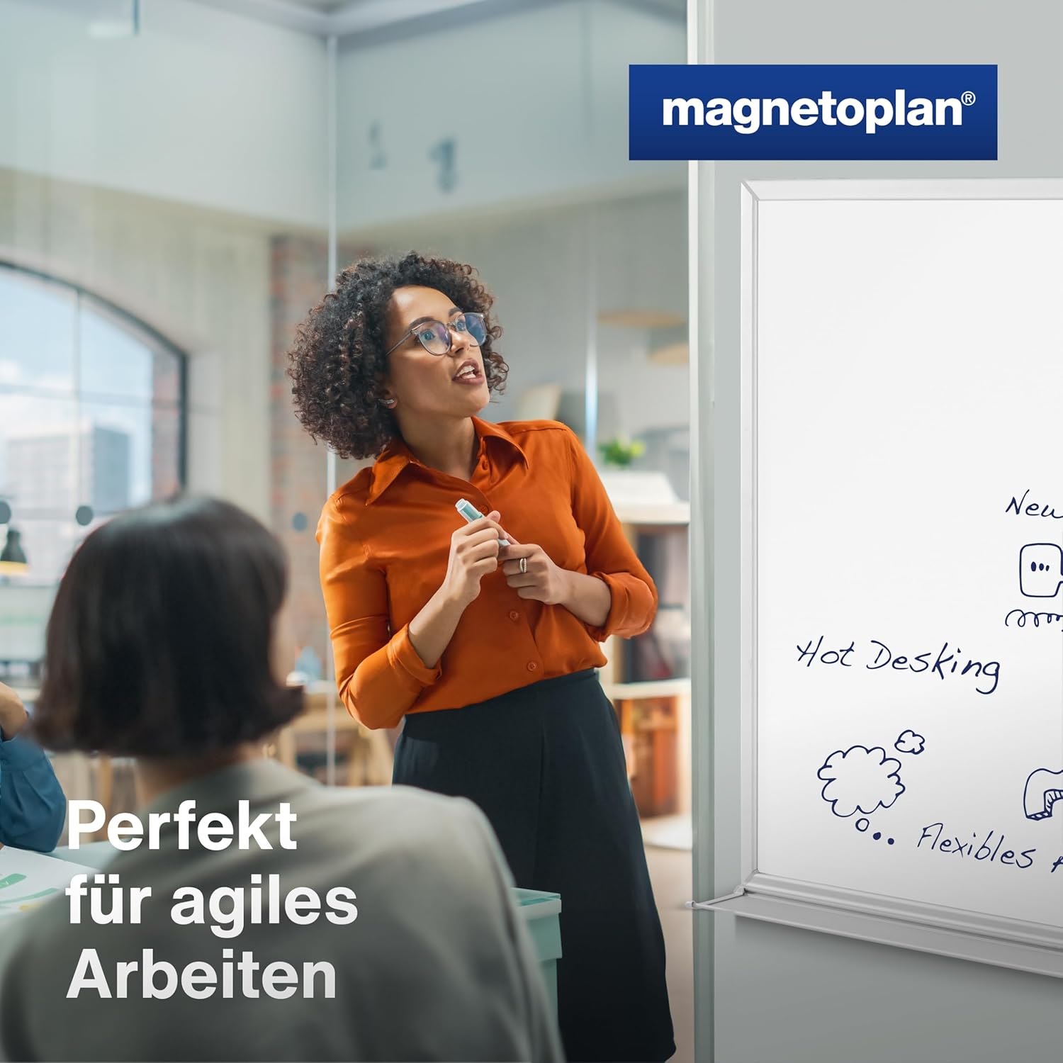 magnetoplan Design Whiteboard CC | Magnetic Board W x H 900 x 1200 mm | Sturdy, Enamelled Surface | Perfect Writing Surface | Office Supplies | Memo Board for Office and Conference Rooms | Home Office