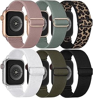 Stretchy Solo Loop Bands Compatible with Apple Watch Band 38mm 40mm 41mm 42mm 44mm 45mm, Adjustable Braided Elastic Nylon Women Men Wristbands Straps for iWatch Ultra 2, Series 9/8/7/6/5/4/3/2/1/SE