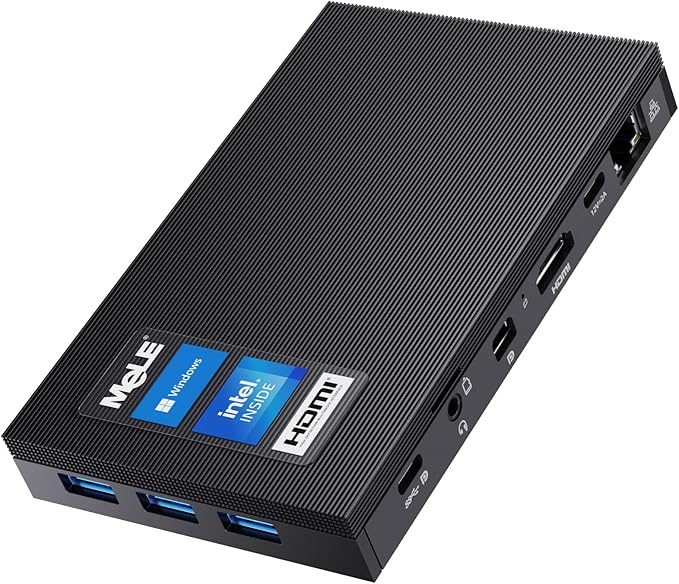 MeLE Quieter 3Q Mini PC Fanless N5105, Piccolo Computer Portatile, DDR4, Win11, HDMI 4K *2, 2.4G