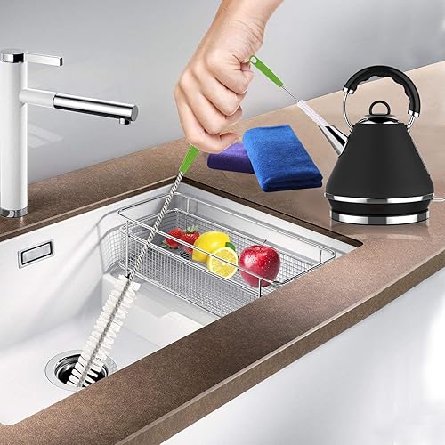 Miniatura 6 de Cepillo para botellas, cepillo limpiador de mango largo flexible para limpiar botellas de cuello, biberones, botellas de agua, vasos, frascos,