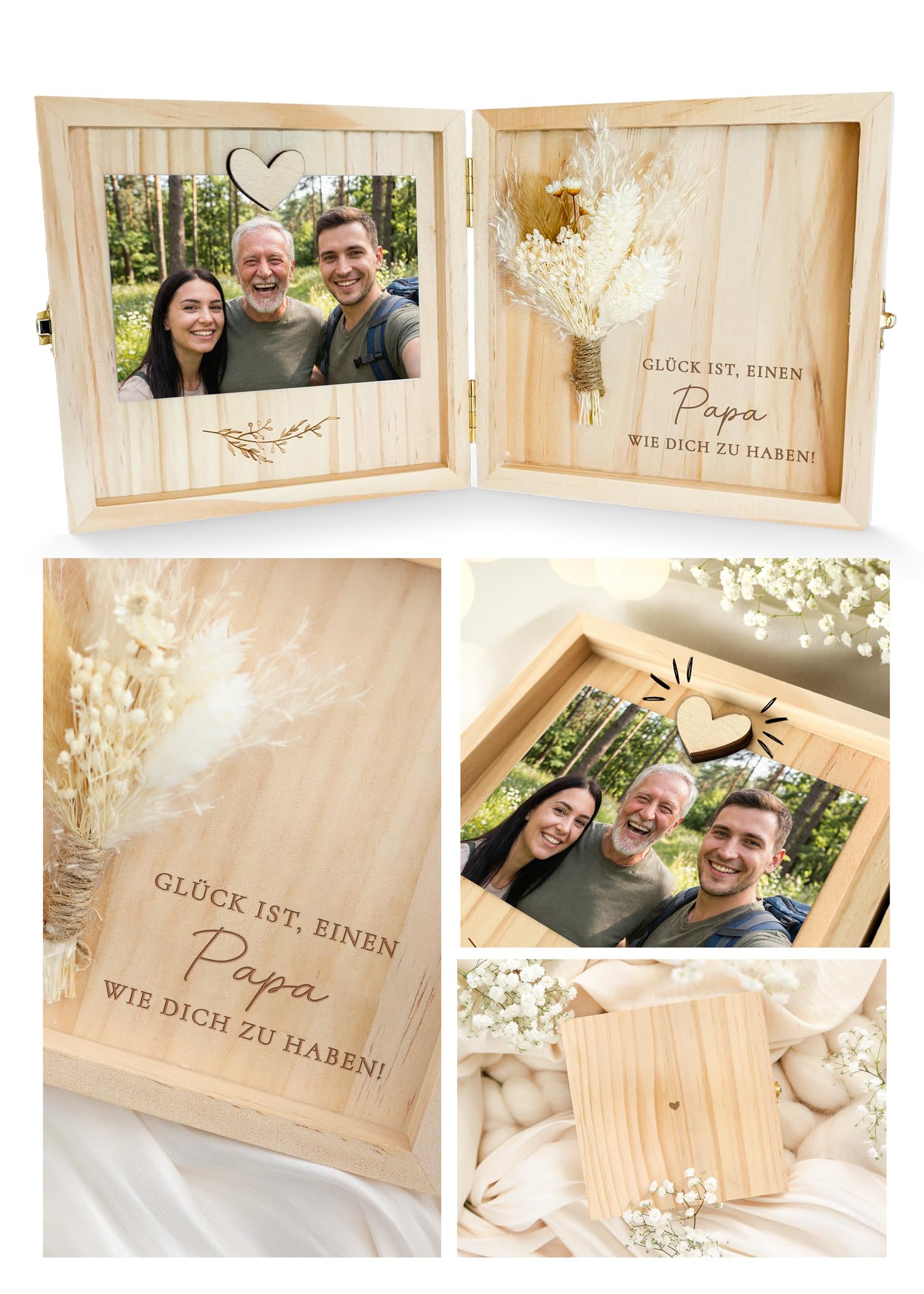 Joli Coon Holzschachtel Foto personalisiert - hochwertige Holzbox - Geldgeschenk - Hochzeit