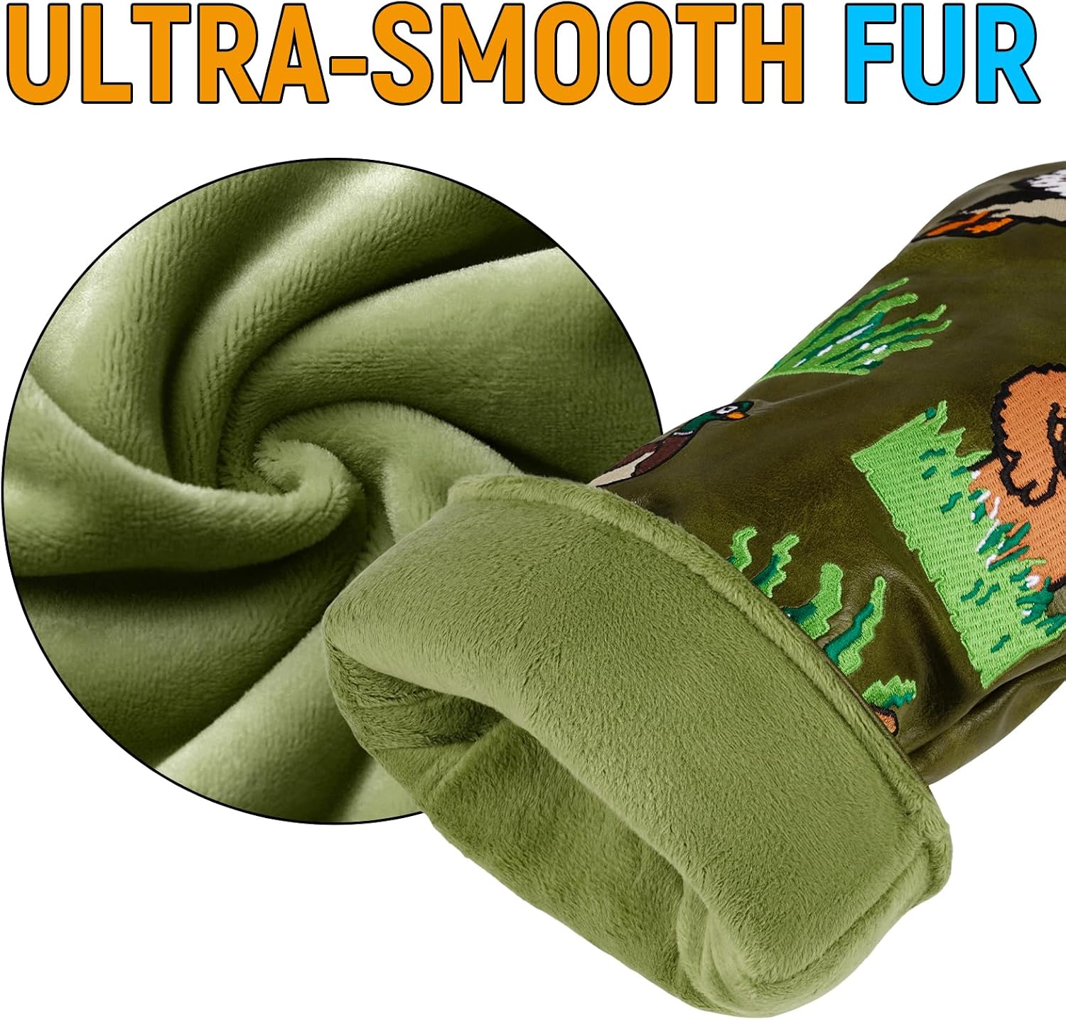 Golf Club Covers Golf Head Covers Mallet Putter Cover Putter Cover Magnetic Duck Hunting Embroidered Headcover Green Golf Club Head Covers