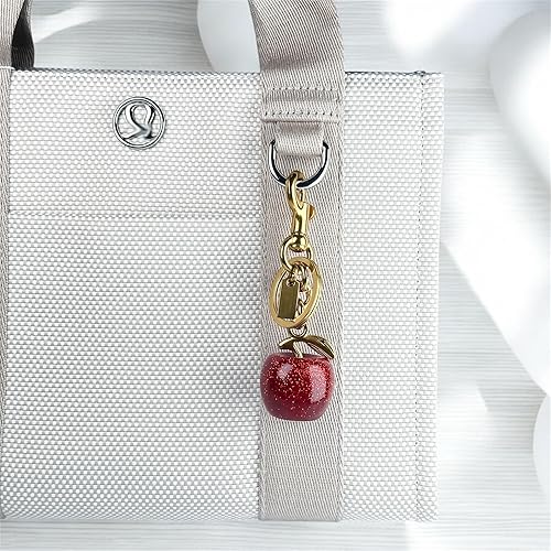 Miniatura 5 de Dije de bolso de cereza con purpurina con llavero y clip, lindo llavero de cereza para bolsos y bolsos de mujer