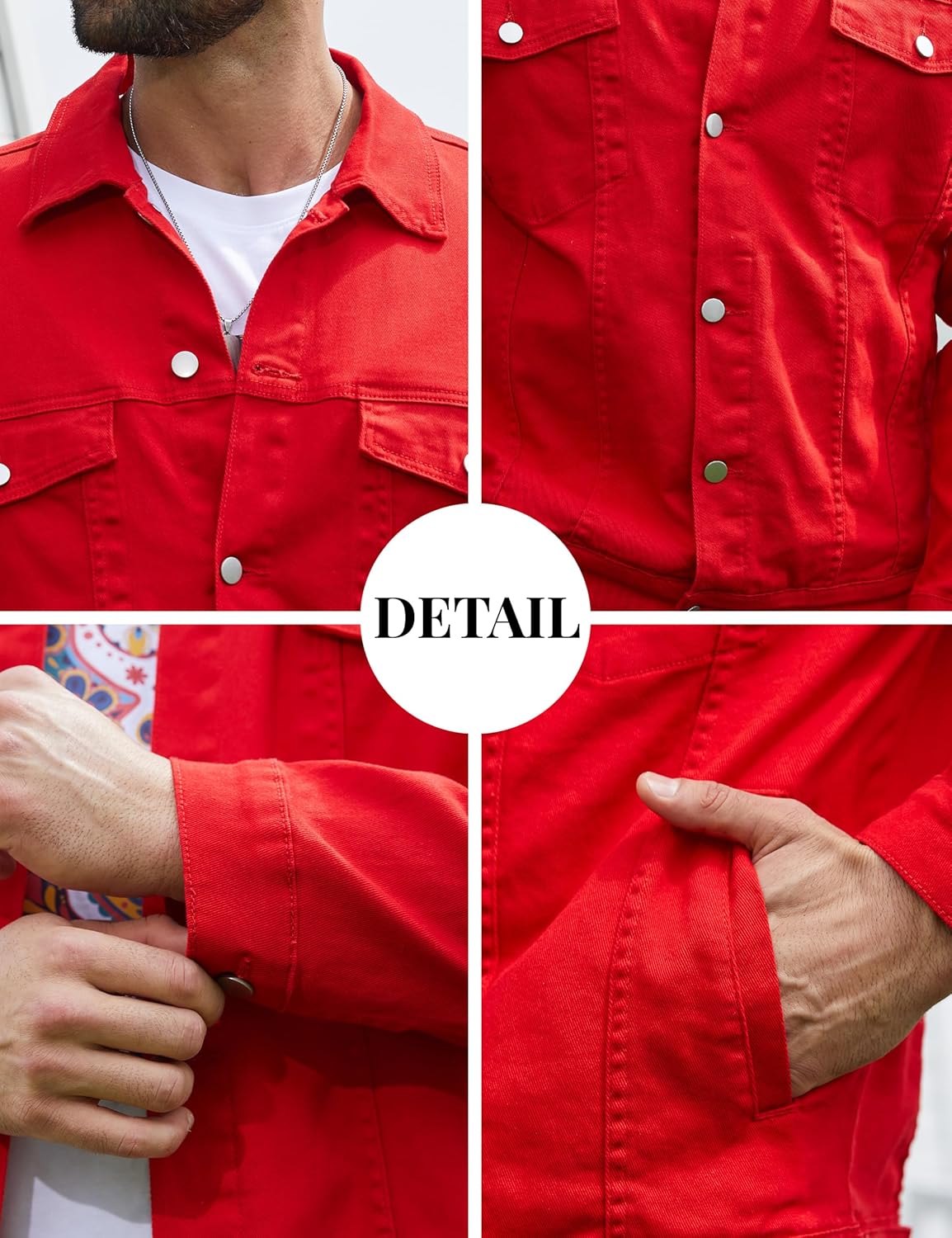 Bindefon Denim Jackets for Men Trucker Jean Jacket Unlined Coats Spring Fall Outfits - Image 7