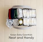 PUTSKA Baby Diaper Caddy Organizer - Nursery Storage Basket for Diaper Station, Baby Basket Shower Gift List and Registry Must-Have, Newborn Essentials, Nursery Decor for Boy or Girl - Grey, Large