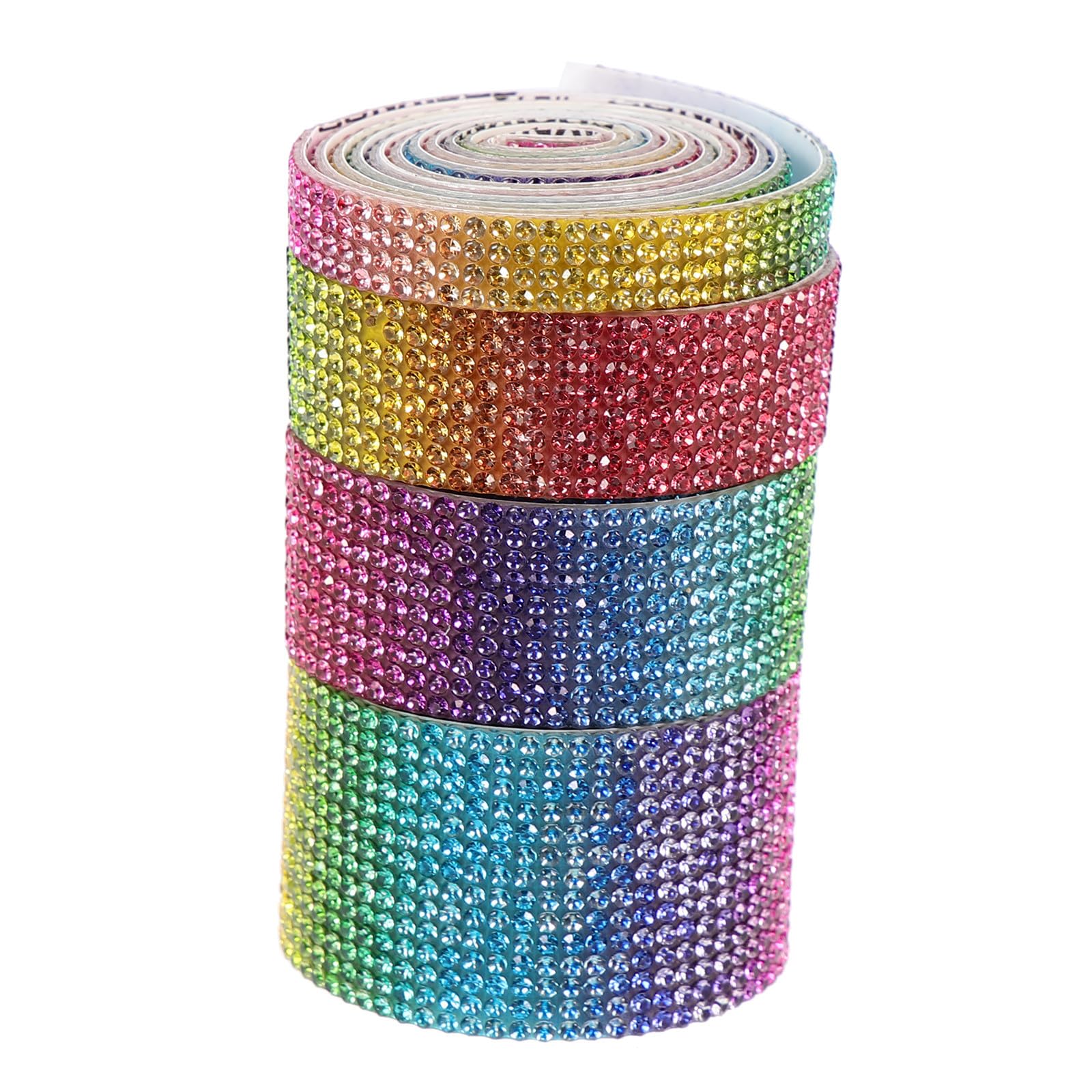 Tofficu 8rollen Selbstklebende Kristall-strassbänder Für -dekoration Glitzernde Rhinestone-tapes Für Hochzeiten Feiertage Bastelprojekte Und