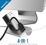 SABRENT USB hub 3.2 gen1, USB Adapter, 4 Port USB Splitter, Aluminum Multiple Extension, Fast Data Transfer multiport hubs for Desktop PS5, Gaming PC, Laptop, Keyboard, MacBook, etc. (HB-MAC3)
