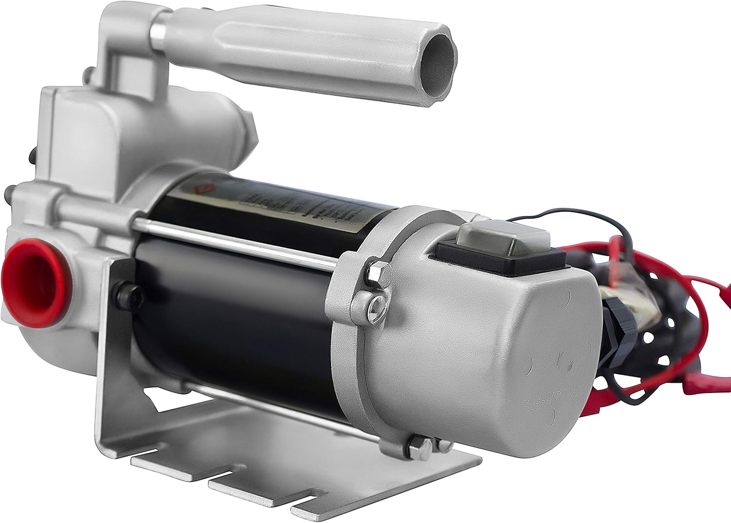 Groz 45530 12V DC Electric Diesel Pump Only, Base Mount, Complete with Lift Handle, Hose Barbs & Battery Cable
