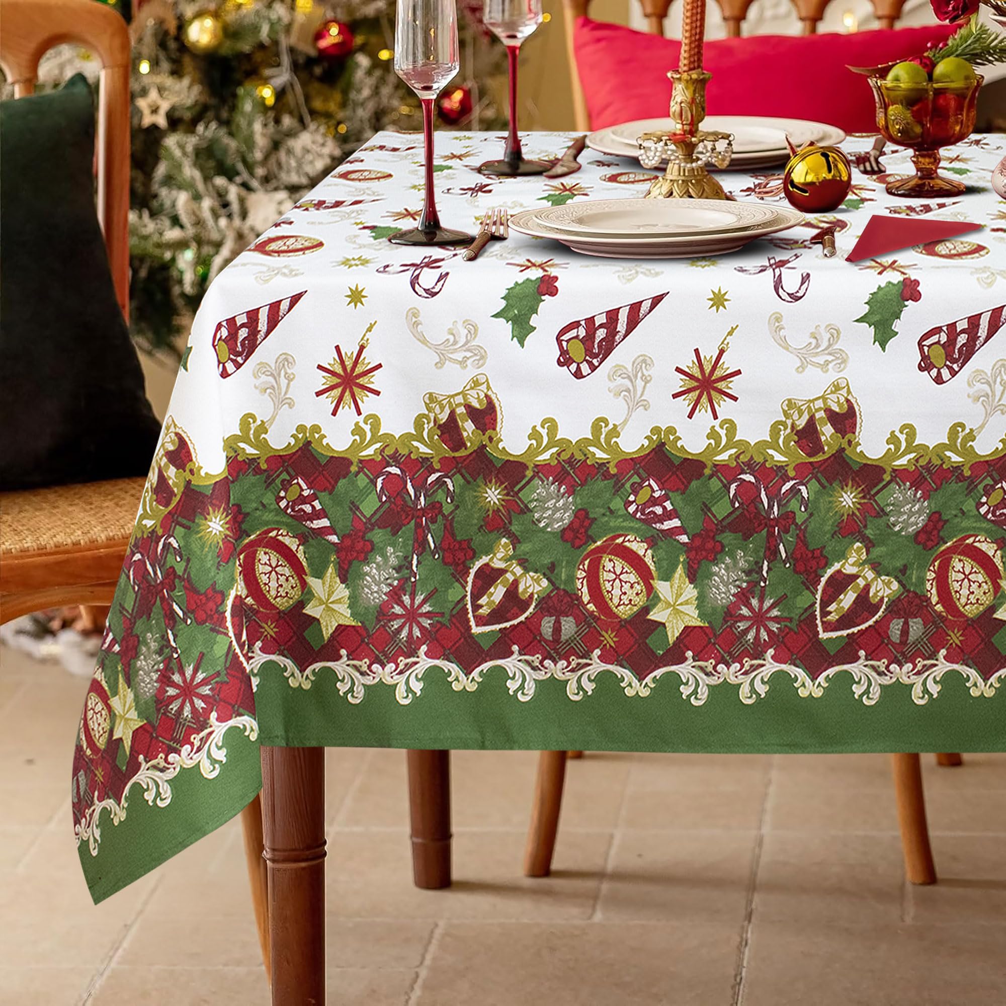 Weihnachtstischdecke Tafelservice + Servietten Weihnachten 24 Plätze 6979