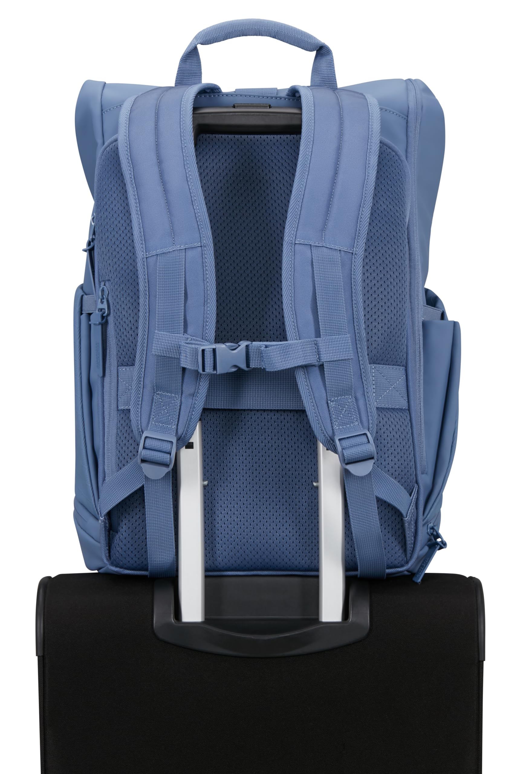 American Tourister Urban Tide - Zaino PC Rolltop 15.6", Zaino Business & Viaggio Idrorepellente con Scomparto Scarpe/Vestiti, per Ufficio, Scuola & Università - Blu (Storm Blue)