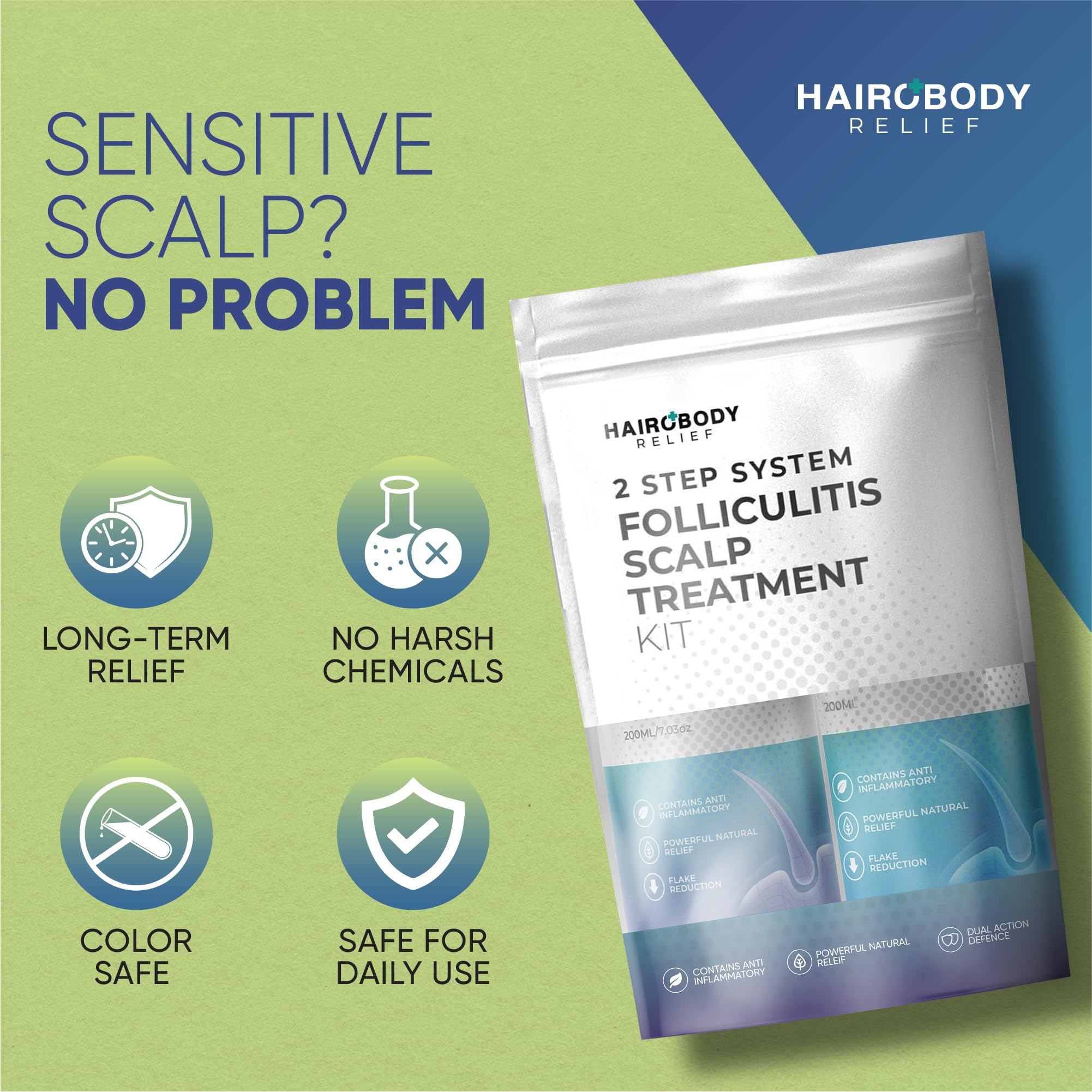 HAIROBODY Antifungal Shampoo SET | Folliculitis Treatment Shampoo & Conditioner | Powerful Itchy Scalp Relief | Anti-Bacterial, SLS-Free| Dry Scalp & Folliculitis Treatment Duo Pack - Image 4