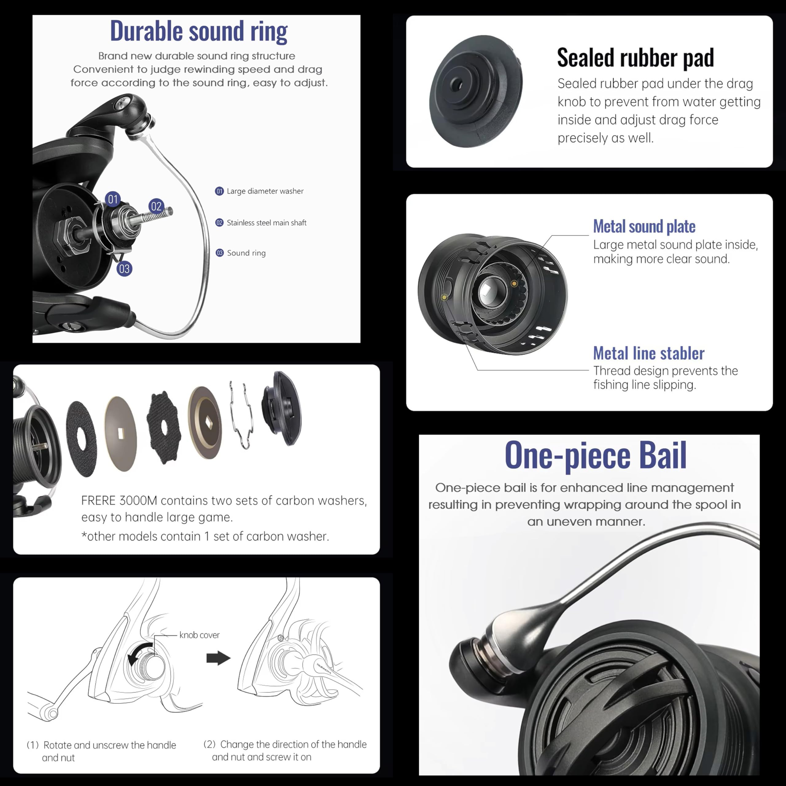 Amazon | TSURINOYA 軽量カーボンフレーム スピニングリール FRERE