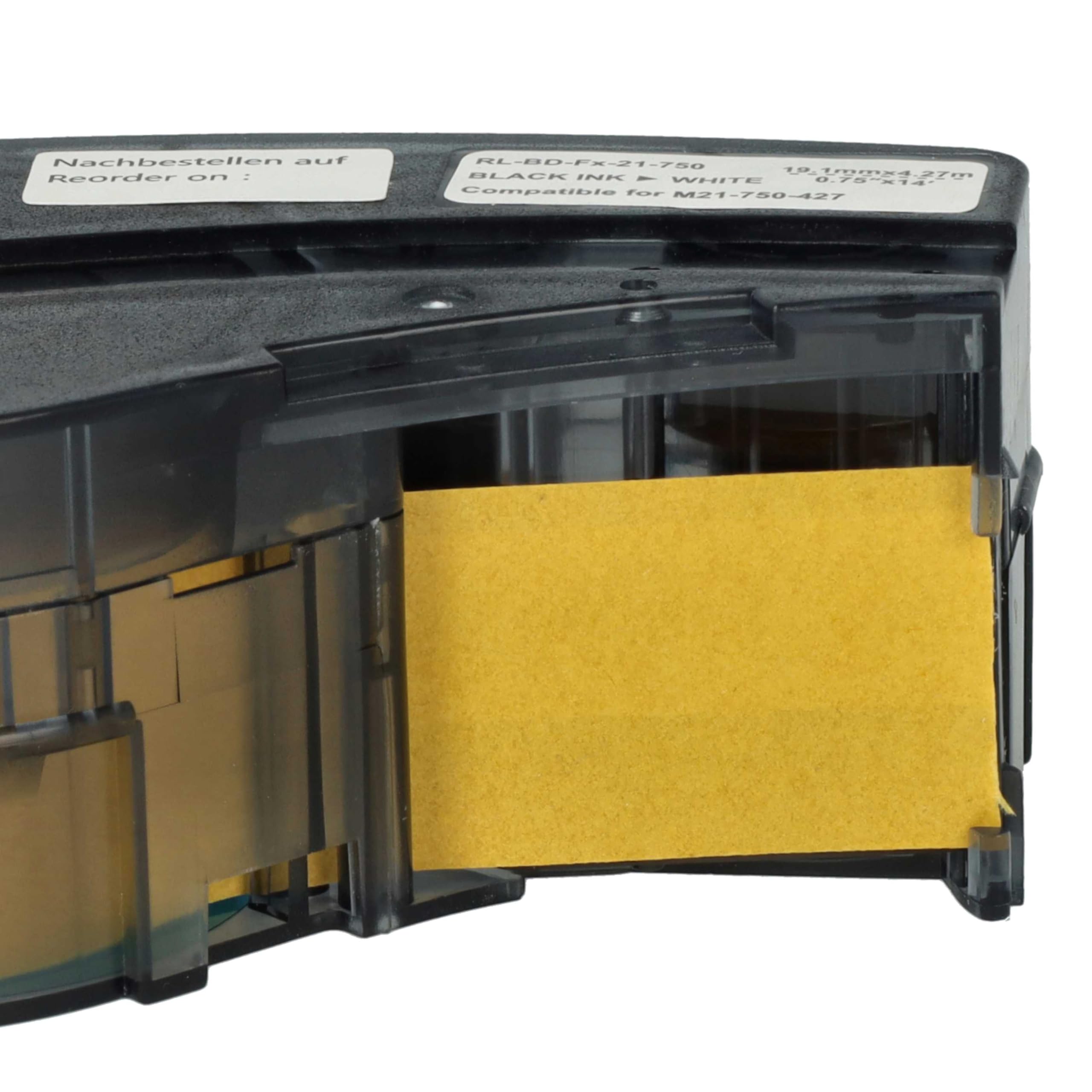 vhbw 3x Cassetta nastro compatibile con Brady M210, M210-LAB, M211, LABPAL etichettatrice 4,27m x 19,05 mm nero su bianco, vinile