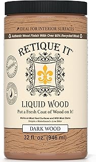 Retique It New and Improved Formula Liquid Wood Coatings - Stainable Primer - Paint It Then Stain it (Dark Wood, Large)