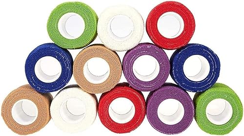 Miniatura 7 de 12 rollos de vendaje elástico autoadhesivo de 2 pulgadas x 6 yardas, cinta veterinaria cohesiva adherente para primeros auxilios, hinchazón de