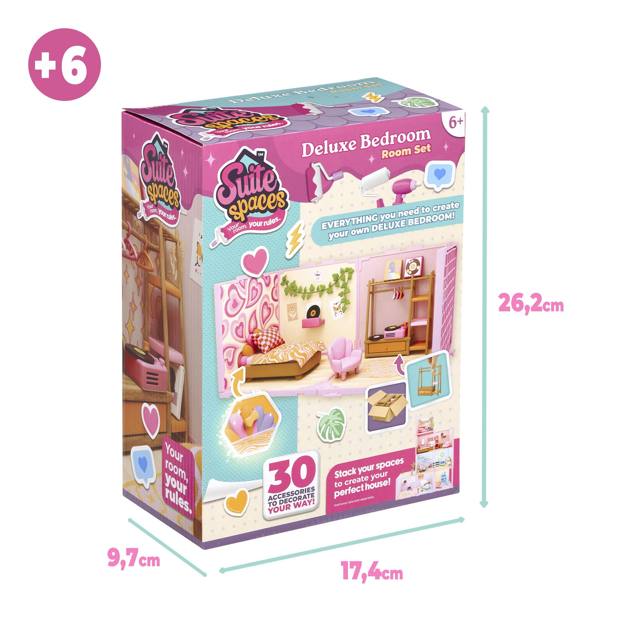 Bizak Suite Spaces Diseña Tu Dormitorio Deluxe – Set DIY Modular XL Con Doble Espacio Y 30 Accesorios, Para Niñas Desde 6 Años (64554119)