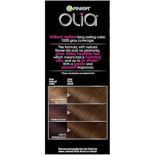 Vista 128 de Garnier Olia - Tinte para el cabello libre de amoníaco [4.0], marrón oscuro, 1 unidad (paquete de 4)