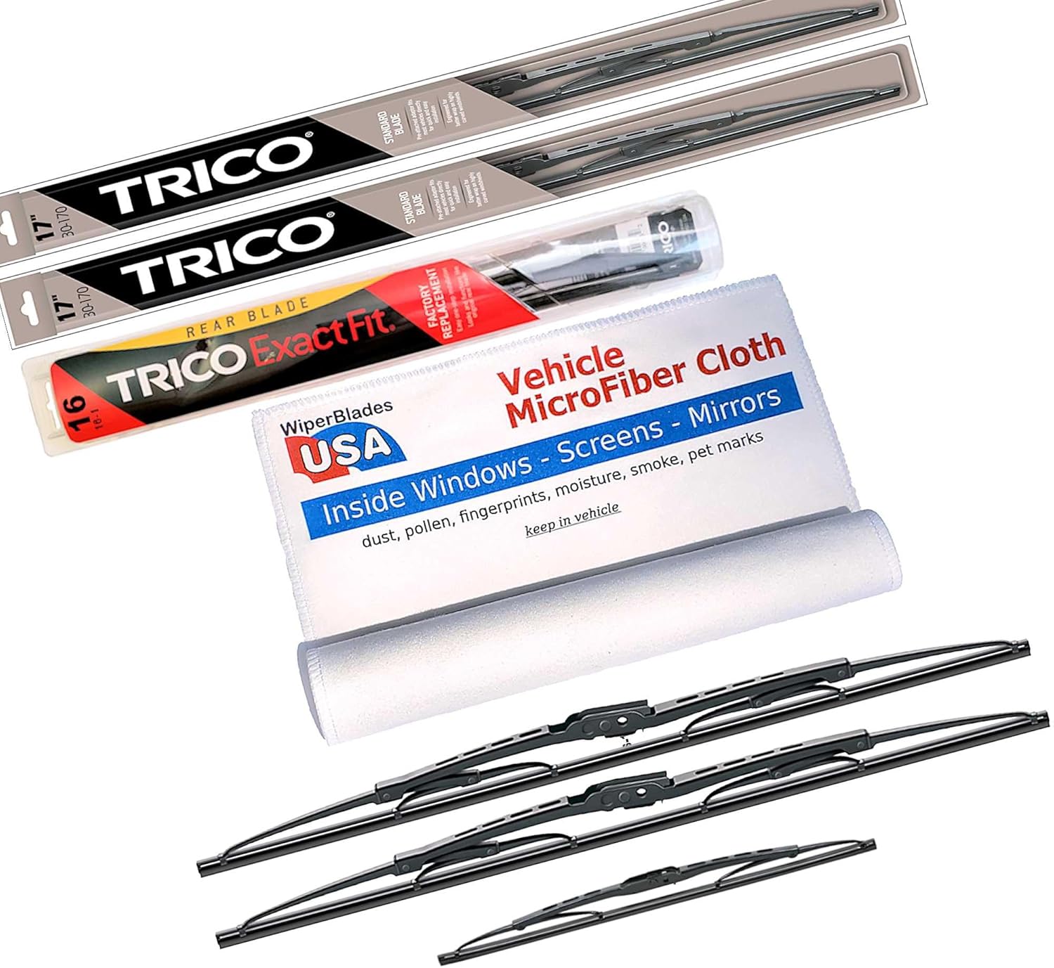 WiperBladesUSA Wiper Set compatible with Isuzu Trooper 1991 (Set of 3) w/Rear Wiper Wiper Blades